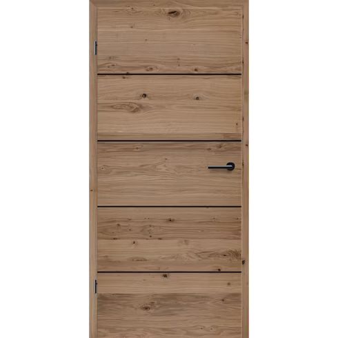 Realwood Veneer Knotty Oak Crossgrain Black Grooves – porte intérieure Hörmann